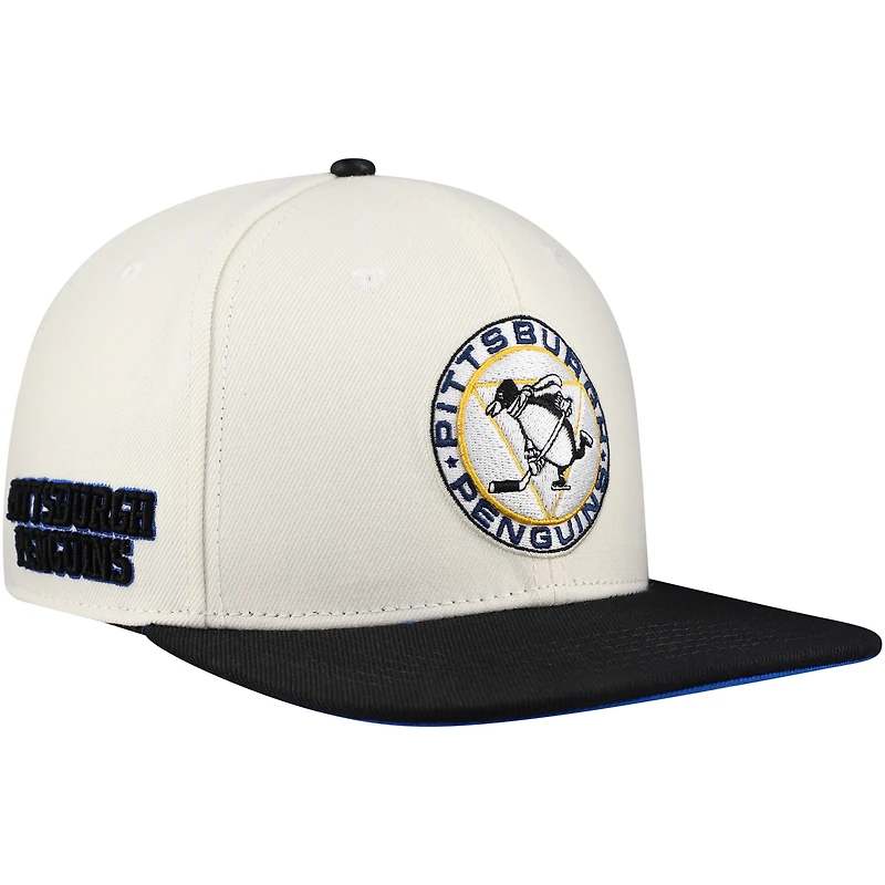 Men's Pro Standard Cream Pittsburgh Penguins Retro Classic Logo Snapback Hat