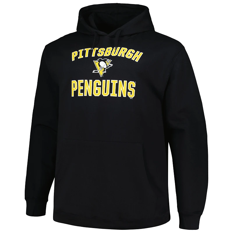 Sweat à capuche noir pour hommes des Penguins de Pittsburgh Big & Tall Arch Over Logo