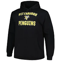 Sweat à capuche noir pour hommes des Penguins de Pittsburgh Big & Tall Arch Over Logo