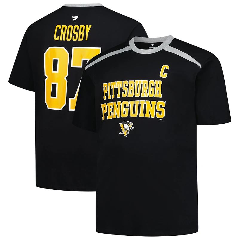 T-shirt noir pour homme Sidney Crosby, nom et numéro des Penguins de Pittsburgh, grand