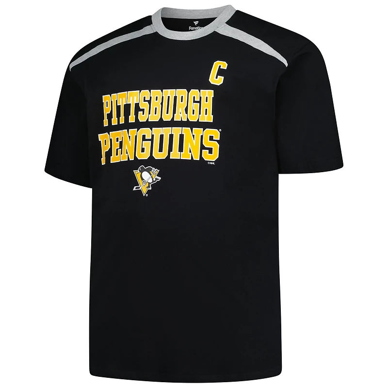 Men's Profile Sidney Crosby Black Pittsburgh Penguins Big & Tall Name Number T-Shirt