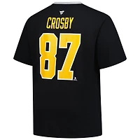 T-shirt noir pour homme Sidney Crosby, nom et numéro des Penguins de Pittsburgh, grand