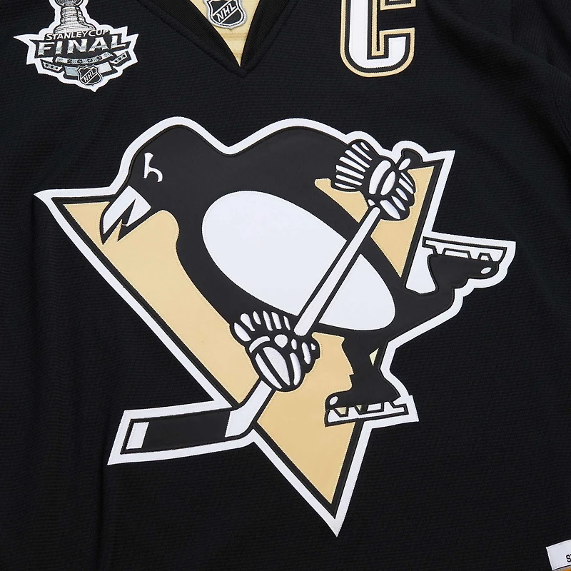Maillot Sidney Crosby pour homme, noir, Pittsburgh Penguins 2008-09 Power Play