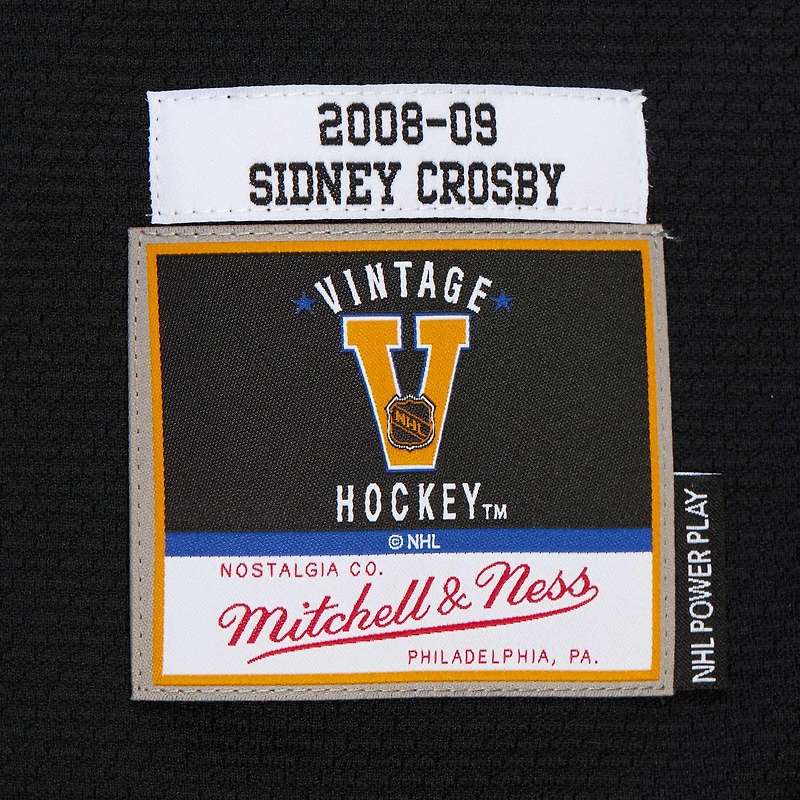 Maillot Sidney Crosby pour homme, noir, Pittsburgh Penguins 2008-09 Power Play