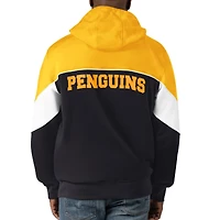 Sweat à capuche entièrement zippé Starter noir/or pour hommes des Penguins de Pittsburgh Power Forward