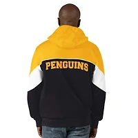 Men's Starter  Black/Gold Pittsburgh Penguins Power Forward Full-Zip Hoodie