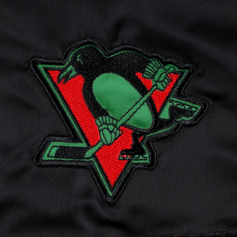 Veste universitaire entièrement zippée Starter x Ty Mopkins pour hommes, Pittsburgh Penguins, Black History Month, noire