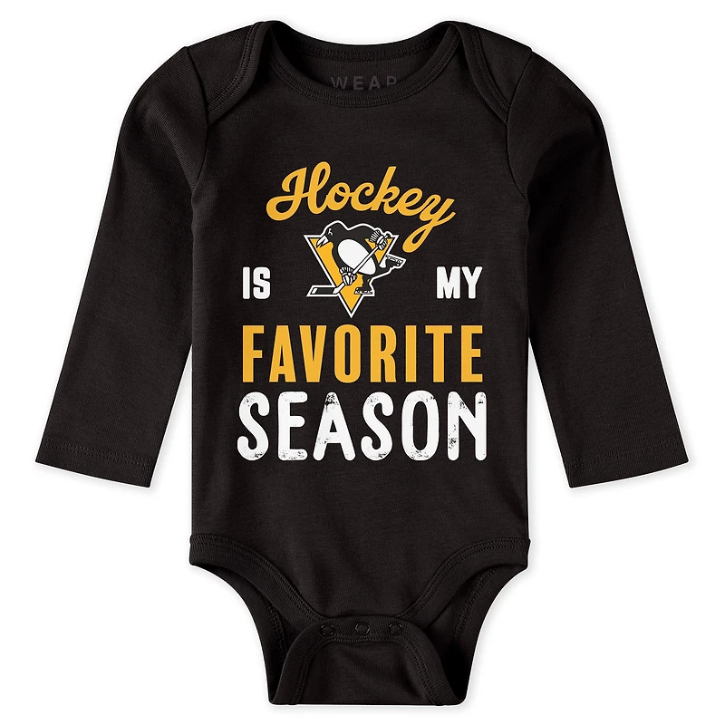 Vêtements pour nouveau-nés et nourrissons par Erin Andrews Pittsburgh Penguins Ensemble 3 pièces body pantalon Turn Me Around