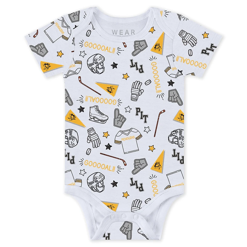 Vêtements pour nouveau-nés et nourrissons par Erin Andrews Pittsburgh Penguins Ensemble 3 pièces body pantalon Turn Me Around