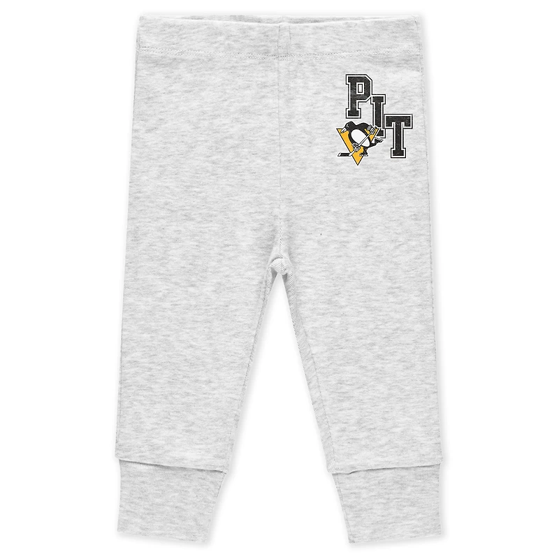 Vêtements pour nouveau-nés et nourrissons par Erin Andrews Pittsburgh Penguins Ensemble 3 pièces body pantalon Turn Me Around