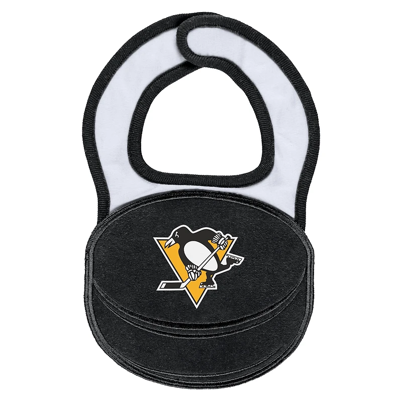 VÊTEMENTS pour nouveau-nés et nourrissons par Erin Andrews White Pittsburgh Penguins Sleep & Play Pull à pieds entièrement zippé avec bavoir