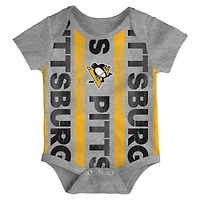 Ensemble de trois bodies pour nouveau-né des Penguins Pittsburgh Loyal Buddies