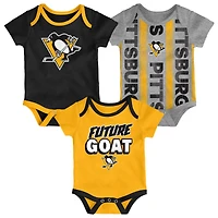 Ensemble de trois bodies pour nouveau-né des Penguins Pittsburgh Loyal Buddies
