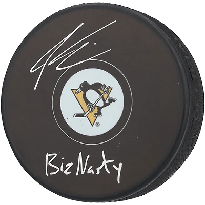 Paul Bissonnette Pittsburgh Penguins Autographed Hockey Puck with "BizNasty" Inscription
