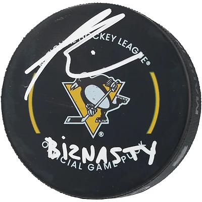 Paul Bissonnette Pittsburgh Penguins Autographed Official Game Puck with "Biznasty" Inscription