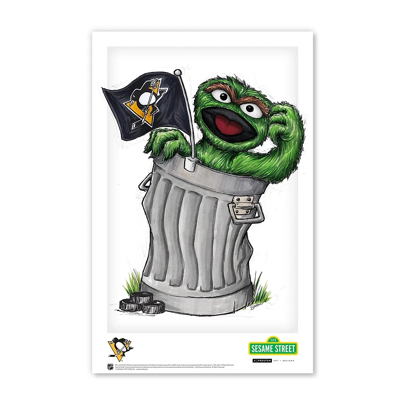 Impression Sesame Street des Penguins de Pittsburgh (11 x 43 cm)