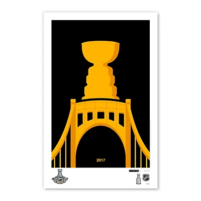 Pittsburgh Penguins 2017 Stanley Cup Champions 11'' x 17'' Minimalist Poster Art Print
