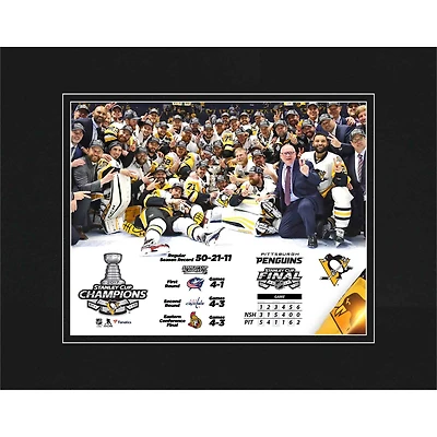 Photo encadrée 8" x 10" des Penguins de Pittsburgh, champions de la Coupe Stanley 2017