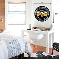 Autocollant mural repositionnable avec logo de l'équipe 36'' x 36'' des Penguins de Pittsburgh