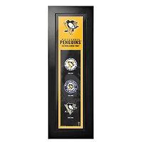 Penguins de Pittsburgh - Tableau encadré « Logos et Histoire » (15 x 56 cm)
