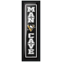 Pittsburgh Penguins 6'' x 22'' Man Cave encadrée - Oeuvre