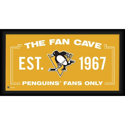 Pittsburgh Penguins Framed 10" x 20" Fan Cave Collage