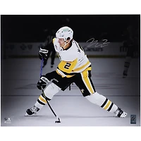 Rutger McGroarty Pittsburgh Penguins Autographed 16" x 20" White Jersey Shooting Spotlight Photograph