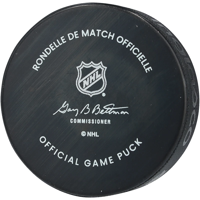 Rondelle de match officielle autographiée par Rutger McGroarty des Penguins de Pittsburgh