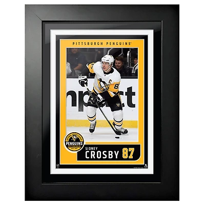 Sidney Crosby Pittsburgh Penguins - 12'' x 16'' Jersey Block Design Framed Photo