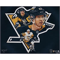 Photo non signée de Sidney Crosby (Penguins de Pittsburgh), format 40,6 x 50,8 cm (16 x 20 pouces) - Conception et signature de l'artiste Brian Konnick - Édition limitée à 25 exemplaires