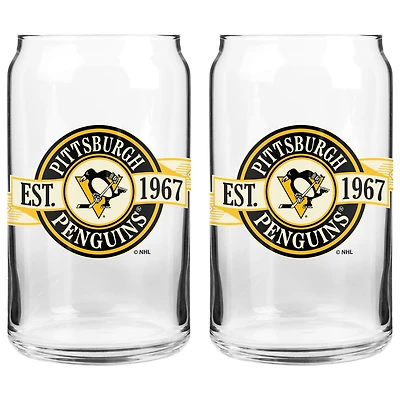 Les Penguins de Pittsburgh Sports Vault 16 oz. Ensemble de deux verres à canettes