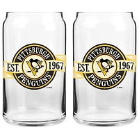 Les Penguins de Pittsburgh Sports Vault 16 oz. Ensemble de deux verres à canettes