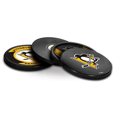 The Sports Vault Pittsburgh Penguins Four-Piece Puck Coaster Set