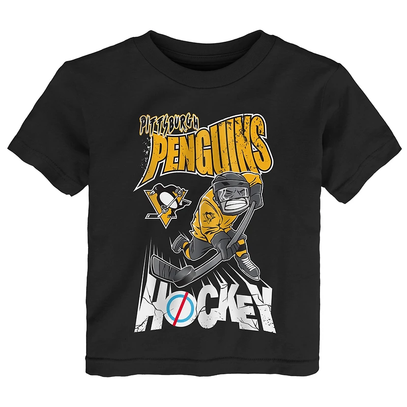 T-shirt noir One Timer des Penguins de Pittsburgh pour tout-petits Outerstuff