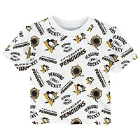 Toddler Outerstuff White Pittsburgh Penguins Run Down All-Over-Print T-Shirt
