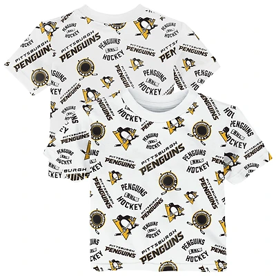 Toddler Outerstuff White Pittsburgh Penguins Run Down All-Over-Print T-Shirt