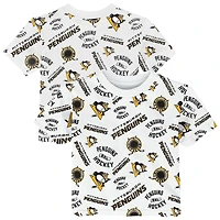 Toddler Outerstuff White Pittsburgh Penguins Run Down All-Over-Print T-Shirt