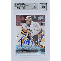 Tristan Jarry Pittsburgh Penguins autographié 2016-17 Upper Deck Series 2 Young Guns #466 Beckett Fanatics a été témoin d'une carte de recrue authentifiée 9/10