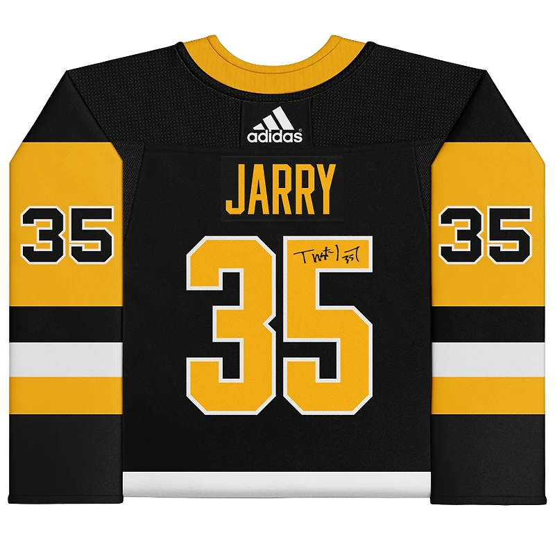 Maillot authentique Adidas noir autographié de Tristan Jarry, des Penguins de Pittsburgh