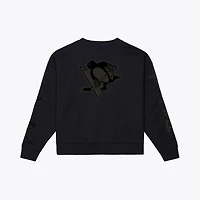 Sweat-shirt unisexe Mitchell & Ness noir Pittsburgh Penguins Phantom Fleece à col rond