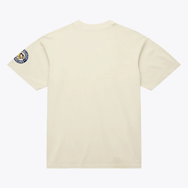 Unisex Mitchell & Ness  Cream Pittsburgh Penguins Arched Team T-Shirt