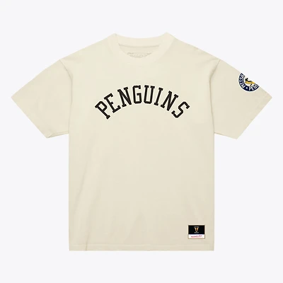 Unisex Mitchell & Ness  Cream Pittsburgh Penguins Arched Team T-Shirt