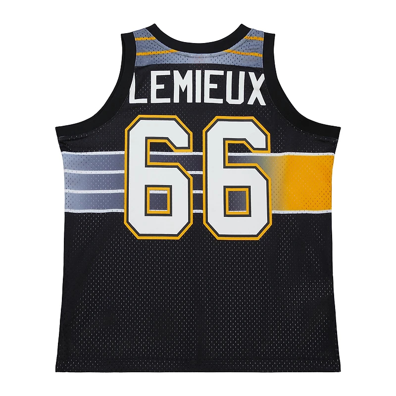 Maillot de basket-ball unisexe Mitchell & Ness Mario Lemieux noir des Penguins Pittsburgh Maxxed Out Fashion