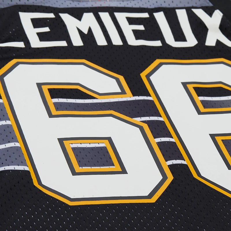 Unisex Mitchell & Ness Mario Lemieux Black Pittsburgh Penguins Maxxed Out Fashion Basketball Jersey