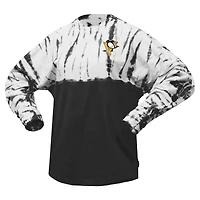 T-shirt unisexe Spirit Jersey noir Pittsburgh Penguins Crystal Half Dye à manches longues