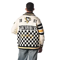 Pull unisexe à fermeture éclair intégrale en jacquard crème des Penguins de Pittsburgh The Wild Collective