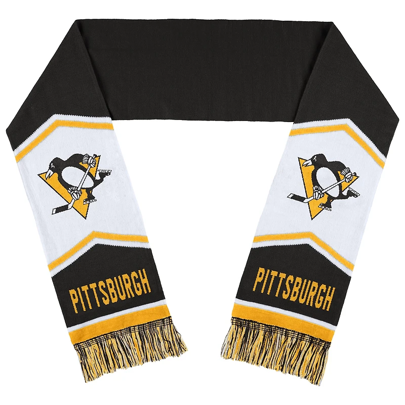 WEAR by Erin Andrews Écharpe à rayures jacquard des Penguins de Pittsburgh
