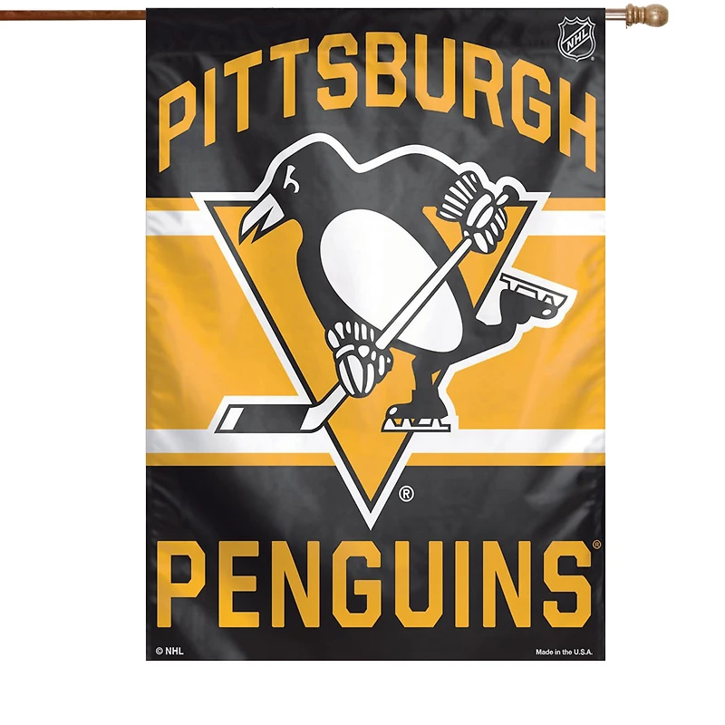 Bannière verticale simple face WinCraft Pittsburgh Penguins 28" x 40" avec logo principal