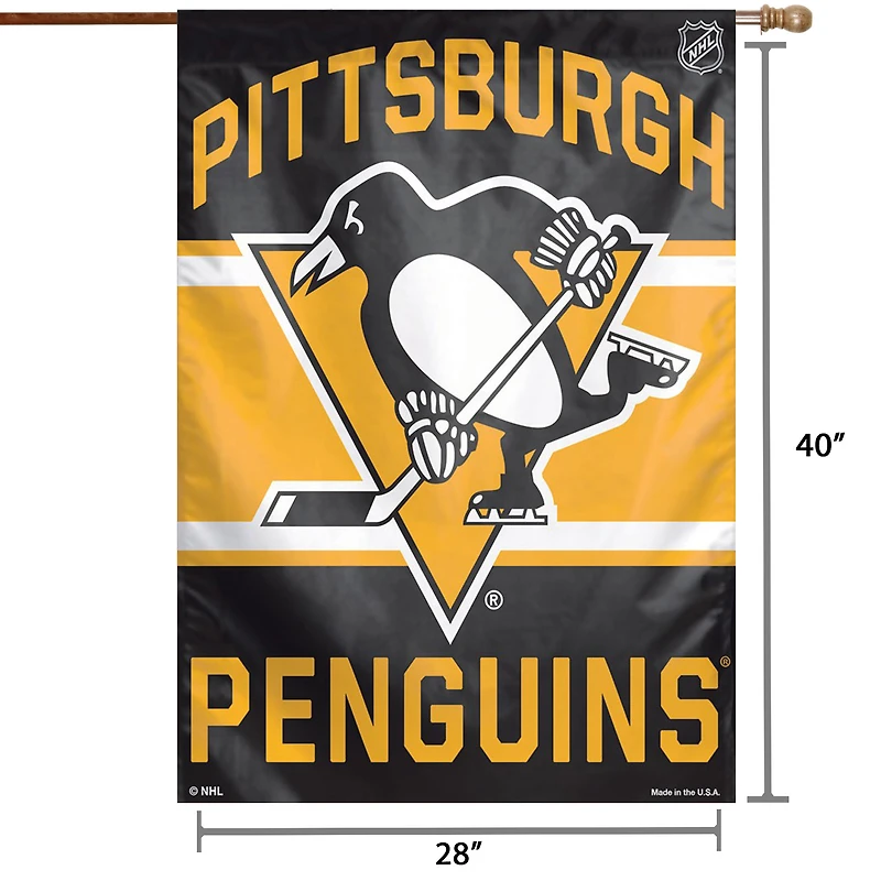WinCraft Pittsburgh Penguins 28 "x 40" Bannière verticale simple face avec logo principal