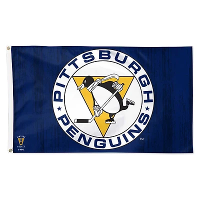WinCraft Pittsburgh Penguins Drapeau de luxe rétro simple face 3 pi x 5 pi